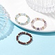 3Pcs Natural Gemstone Faceted Round Stretch Finger Rings(RJEW-JR00636)-2