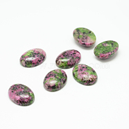 Synthetic Ruby in Zoisite Gemstone Cabochons, Oval, 18x13x6mm(X-G-T020-13x18mm-13)
