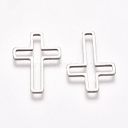 Stainless Steel Linking Rings, for Jewelry Making, Cross, Stainless Steel Color, 20.5x13.5x0.8mm, Inner Diameter: 18.5x12mm(STAS-TAC0002-16-01P)