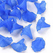 Transparent Acrylic Beads, Calla Lily, Frosted, Blue, 40.5x33x35mm, Hole: 1.8mm, about 135pcs/500g(BSF796-C05)