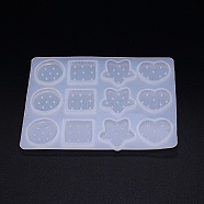 Silicone Molds, Hair Accessories Molds, For DIY Clamp Decoration, UV Resin & Epoxy Resin Jewelry Making, Cookies Shapes, White, 136x107x5.5mm(BG-TAC0002-08)