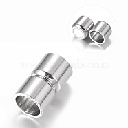 Alloy Magnetic Clasps with Glue-in Ends, Column, Platinum, 19~21x11mm, Hole: 9mm(PALLOY-I014-P)
