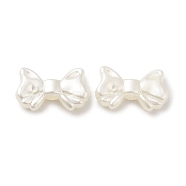 ABS Imitation Pearl Beads, Bowknot, Ghost White, 9x15x3.5mm, Hole: 2mm(X-OACR-Q194-03)