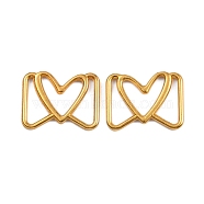 Alloy Webbing Buckle Sliders, Webbing Fasteners, Bowknot with Heart, Golden, 13x16.5x1.5mm(DIY-WH0304-213G)