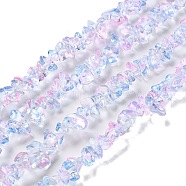 Transparent Glass Beads Strands, Chip, Lavender, 1~7x4~14x3~7.5mm, Hole: 0.4mm, 31.50''~31.69''(80~80.5cm)(GLAA-P060-01A-16)