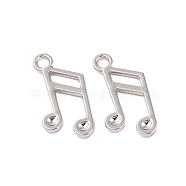 Rack Plating Alloy Pendants, Musical Note, Platinum, 16.5x8.5x1.5mm, Hole: 2mm(FIND-B037-07P)
