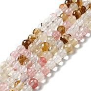 Cherry Quartz Glass Beads Strands, Round, Faceted, 6mm, Hole: 1mm, about 62pcs/strand, 14.57''(37cm)(G-P476-01B-01)