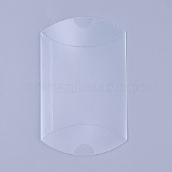 PVC Plastic Frosted Pillow Boxes, Gift Candy Transparent Packing Box, Clear, 9x6.45x2.6cm(X-CON-WH0068-25)