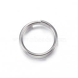 201 Stainless Steel Split Rings, Double Loops Jump Rings, Stainless Steel Color, 6x1mm, about 5mm inner diameter(X-STAS-P092-03)