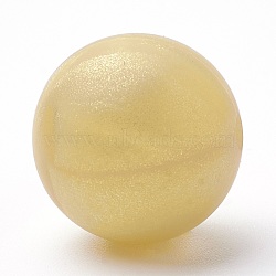 Food Grade Eco-Friendly Silicone Beads, Round, Goldenrod, 14~15mm, Hole: 2mm(SIL-R008C-26)