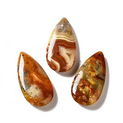 Natural Crazy Agate Pendants, Teardrop Charm, 39~39.5x19~19.5x6.5~7mm, Hole: 1.2mm(G-F731-04D)