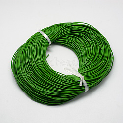 Spray Painted Cowhide Leather Cords, Green, 1.5mm(X-WL-R001-1.5mm-32)