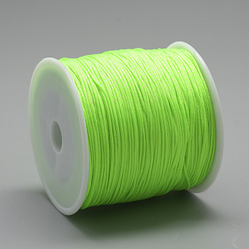 Nylon Thread, Chinese Knotting Cord, Lawn Green, 0.8mm, about 109.36 yards(100m)/roll