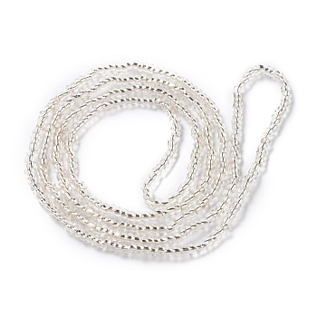Waist Beads, Transparent Glass Seed Beads Stretch Body Chain, Fashion Summer Jewelry for Women, Silver, 31-1/2~31-7/8 inch(80~81cm)