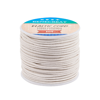 Elastic Cord, Polyester Outside and Latex Core, WhiteSmoke, 2mm, about 50m/roll, 1roll/box