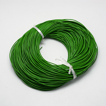 Spray Painted Cowhide Leather Cords, Green, 1.5mm