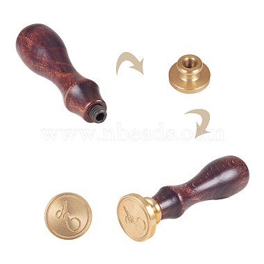 DIY Letter Scrapbook Brass Wax Seal Stamps and Wood Handle(AJEW-P068-C05)-4