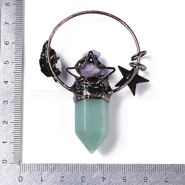Natural Green Aventurine Faceted Pointed Bullet Big Pendants(G-B073-01R-02)-3