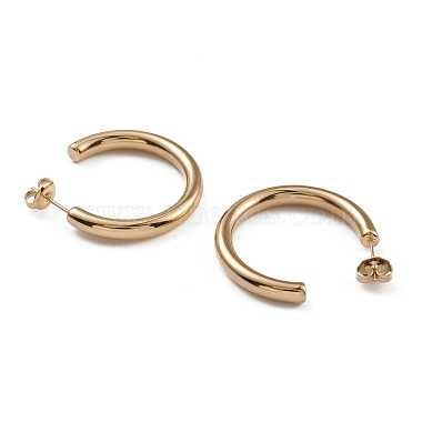 chapado en iones (ip) 304 aretes de acero inoxidable para mujer(EJEW-G346-07B-G)-2