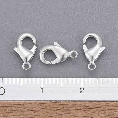 Silver Color Plated Brass Lobster Claw Clasps(X-KK-901-S-NF)-5