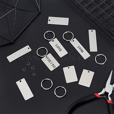 Kit de fabrication de porte-clés d'étiquette vierge d'estampage de bricolage unicraftale(STAS-UN0039-58)-5
