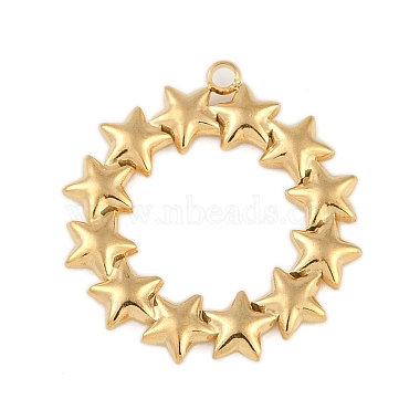 Real 18K Gold Plated Star 304 Stainless Steel Pendants