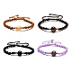 Adjustable Round Natural Gemstone Beads Bracelets for Women or Men(BJEW-JB06840)-1