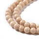 bois pétrifié naturel perles rondes brins(G-P128-49-4mm)-3