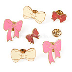 6Pcs 3 Styles Bowknot Enamel Pins, Zinc Alloy Brooches for Backpack Clothes, Mixed Color, 13~22x18~27.5mm, 2pcs/style(JEWB-TA0001-25)