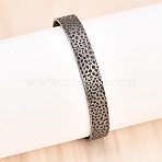 316 Surgical Stainless Steel Cuff Bangles, Antique Silver, 3/8 inch(1.05cm), Inner Diameter: 2x2-5/8 inch(5.1x6.6cm) (BJEW-C125-07AS)