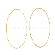 Brass Linking Rings, Cadmium Free & Lead Free, Long-Lasting Plated, Oval, Real 24K Gold Plated, 40x20x1mm, Inner Diameter: 39x19mm(KK-M250-23G-G)