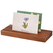 Pine Wood Place Card Display Stands, for Postcards, Earring Display Cards Holder, Rectangle, Dark Goldenrod, 200x79x20mm(ODIS-WH0025-185B)