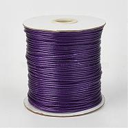 Eco-Friendly Korean Waxed Polyester Cord, Purple, 2mm, about 90yards/roll(80m/roll)(YC-P002-2mm-1105)
