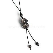 Natural Silver Obsidian Pendant for Mobile Phone Strap, Haging Charms Decoration, Human, 12cm(PW-WG59344-02)
