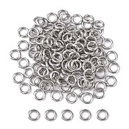 304 Stainless Steel Open Jump Rings, Stainless Steel Color, 18 Gauge, 5x1mm, Inner Diameter: 3mm(STAS-Q186-02-5x1mm)