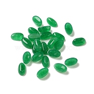 Natural White Jade Dyed Cabochons, Oval, Green, 5x3x2mm(G-F772-01A-02)