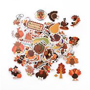 Thanksgiving Theme Cartoon Paper Stickers Set, Adhesive Label Stickers, for Water Bottles, Laptop, Luggage, Cup, Computer, Mobile Phone, Skateboard, Guitar Stickers, Turkey & Pear & Bread, Mixed Color, 38~75x40~75x0.3mm(DIY-G066-26)