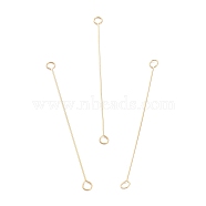 316 Surgical Stainless Steel Eye Pins, Double Sided Eye Pins, Real 18K Gold Plated, 40x2.5x0.4mm, Hole: 1.6mm(STAS-P277-A06-G)