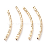 Brass Tube Beads, Long-Lasting Plated, Curved Beads, Tube, Real 24K Gold Plated, 25x1.5mm, Hole: 0.8mm(X-KK-Y003-86D-G)