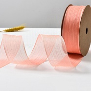 20 Yards Polyester Organza Ribbons, Garment Accessories, Gift Packaging, Light Salmon, 1-5/8 inch(40mm)(PW-WG52616-08)