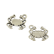 Tibetan Style Alloy Crab Pendants, Cadmium Free & Lead Free, Antique Silver, 15x16.3x2mm, Hole: 2mm, about 500pcs/500g(TIBEP-Q043-233-RS)