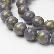 Natural Mashan Jade Beads Strands, Dyed, Round, Gray, 4mm, Hole: 1mm, about 90pcs/strand, 16 inch(G-P232-01-A-4mm)