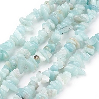 amazonite naturelles brins de perles, puces, bleu ciel, 4~11x3~8x2~10 mm, trou: 1 mm, environ 32~34 pouce.