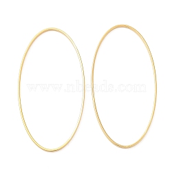 Brass Linking Rings, Cadmium Free & Lead Free, Long-Lasting Plated, Oval, Real 24K Gold Plated, 40x20x1mm, Inner Diameter: 39x19mm(KK-M250-23G-G)