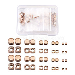 PVD Vacuum Plating 304 Stainless Steel Beads, Cube, Rose Gold, 4x4x4mm, Hole: 2.5mm, 50pcs/box(STAS-TA0001-07RG)