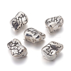 CCB Plastic Beads, Antique Silver, 23~25x34~35x18.5~19mm, Hole: 1.6~2.7mm(CCB-L006-06AS)