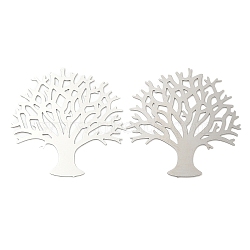 201 Stainless Steel Filigree Joiners, Etched Metal Embellishments, Tree, Stainless Steel Color, 27x27x0.3mm(STAS-K257-16P)