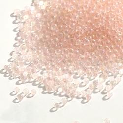 Luminous DIY Nail Art Decoration Mini Glass Beads, Tiny Caviar Nail Beads, Glow In The Dark, Round, Lavender Blush, 2mm(LUMI-PW0001-187G)