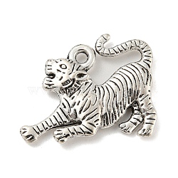 Tibetan Style Alloy Pendants, Tiger Charms, Nickel, Tiger, 17.5x23x2.5mm, Hole: 1.6mm(TIBE-Q098-07B)