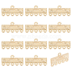 12Pcs Brass Chandelier Components Links, Connector, Rectangle, 10x20x1.5mm, Hole: 1.2mm(KK-BC0013-38B)